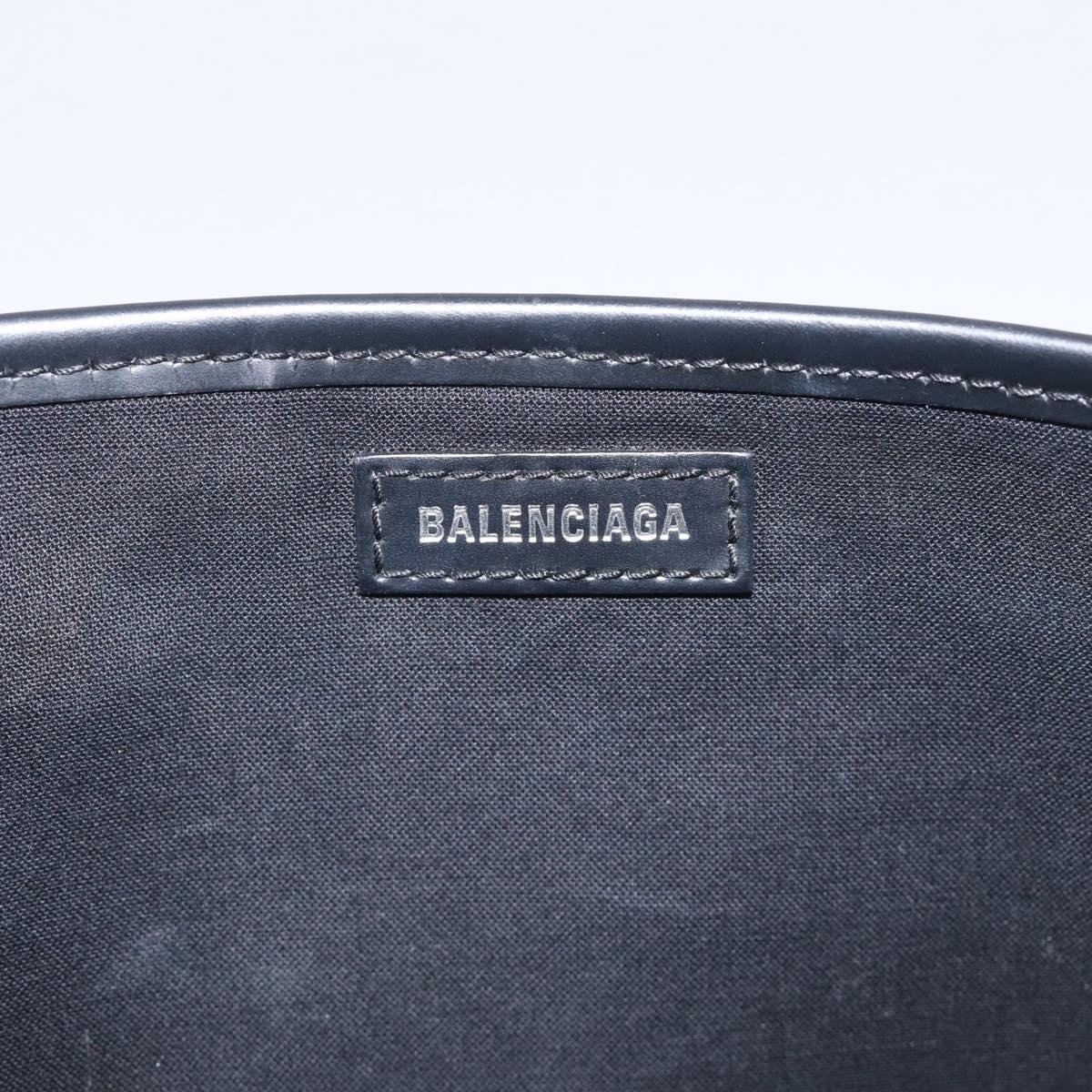 Balenciaga Navy Cabas Canvas with Leather Small