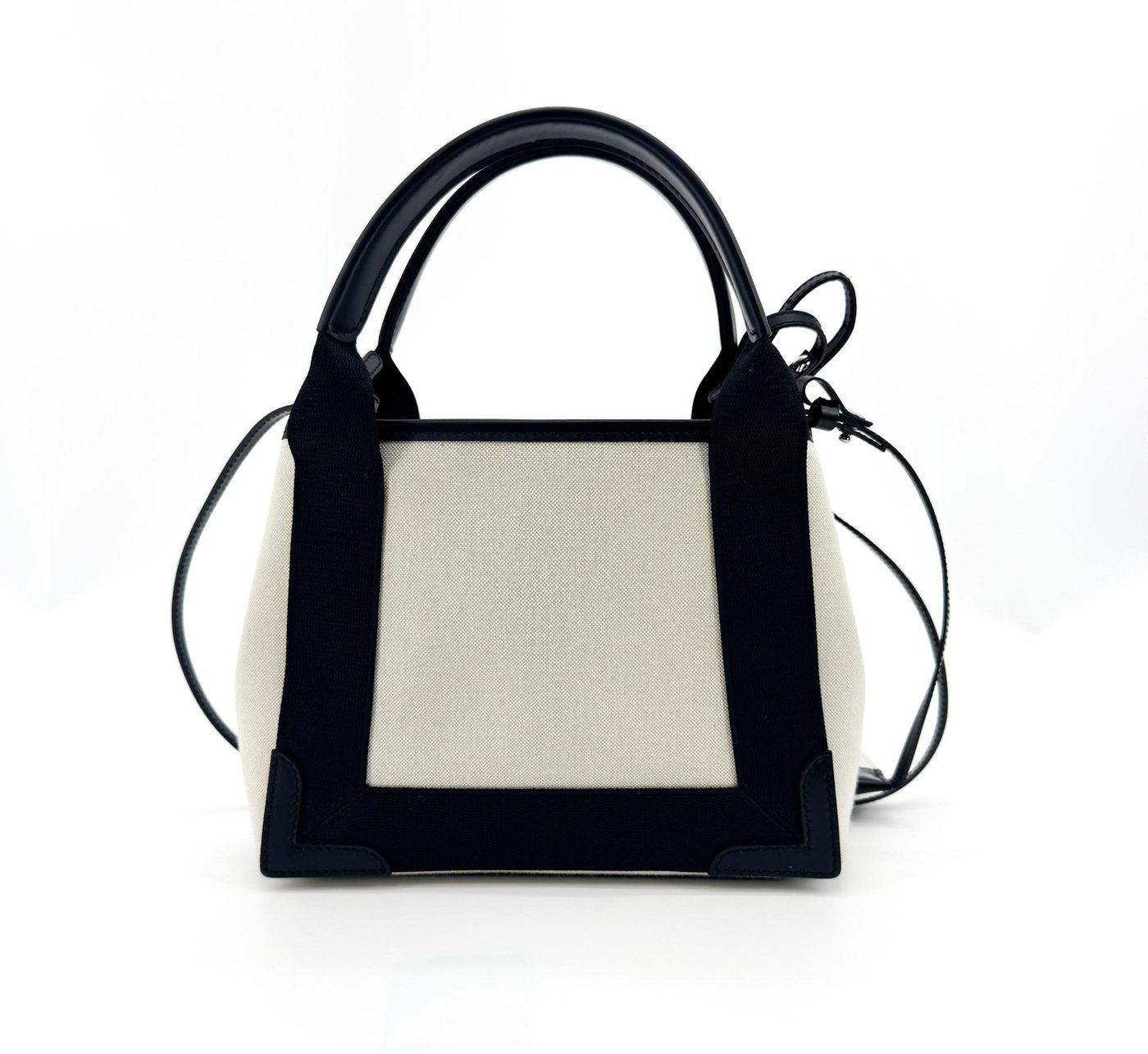 Balenciaga Navy Cabas Canvas with Leather XS