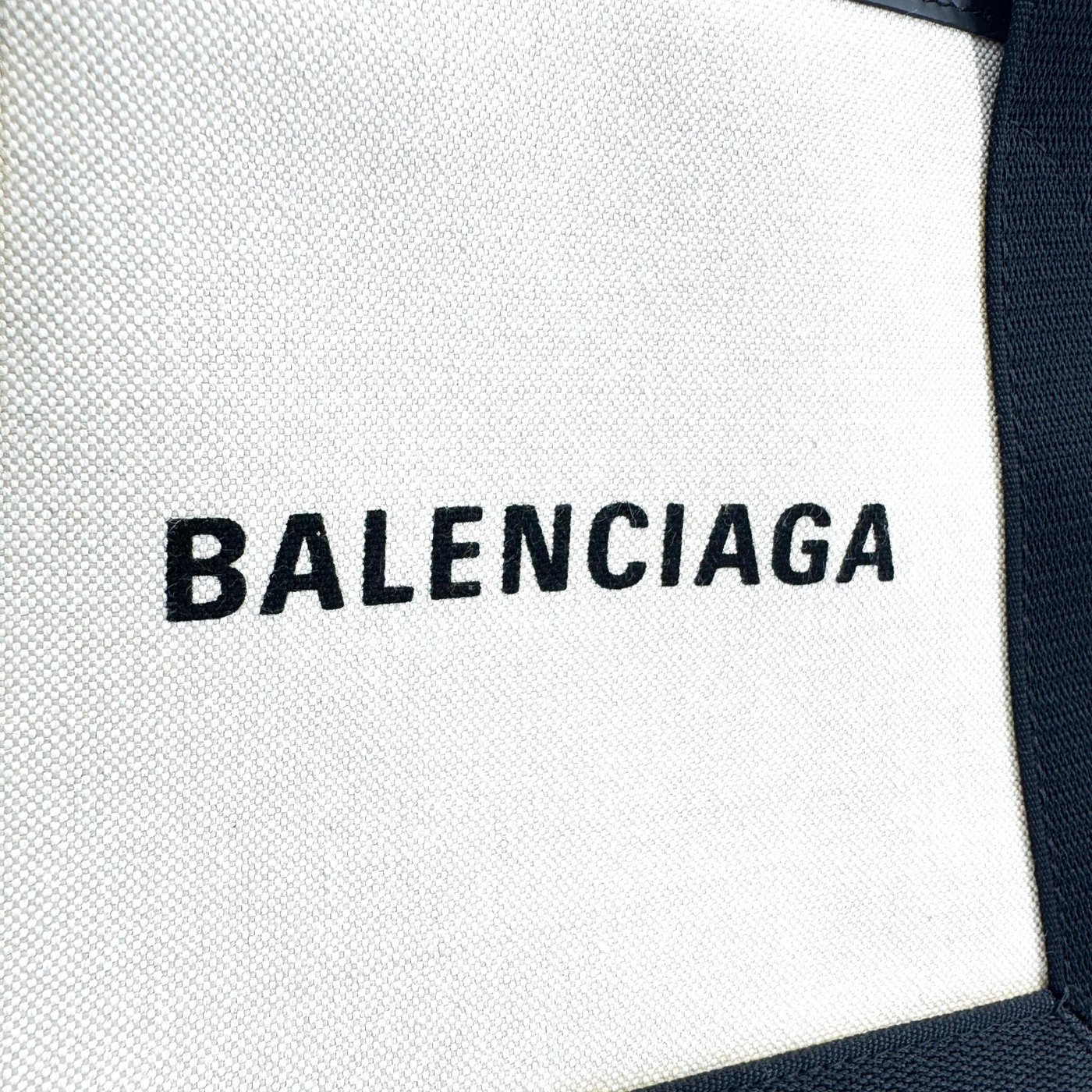 Balenciaga Navy Cabas Canvas with Leather XS