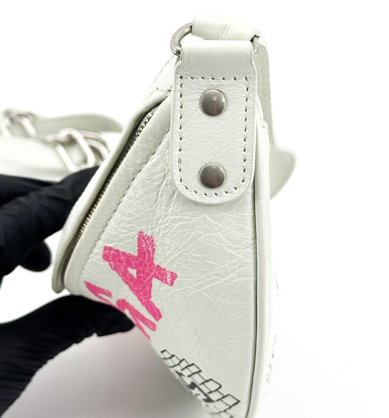 Balenciaga Graffiti Souvenir Belt Leather XXS