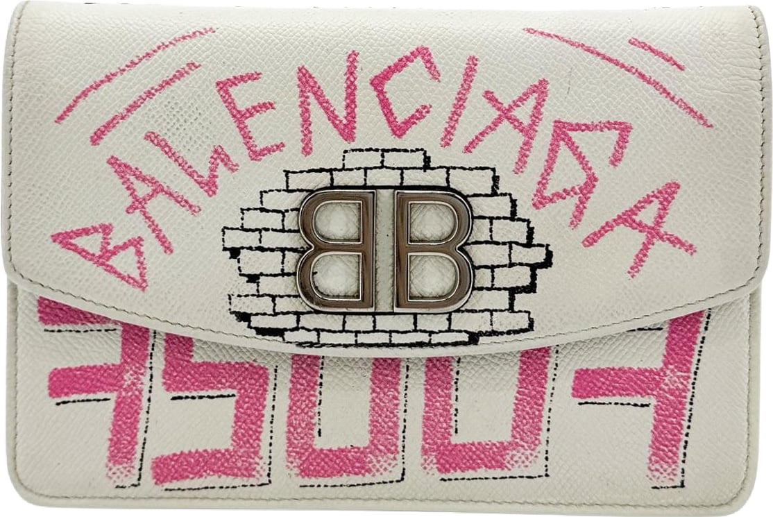 Balenciaga BB Graffiti Chain Leather Small