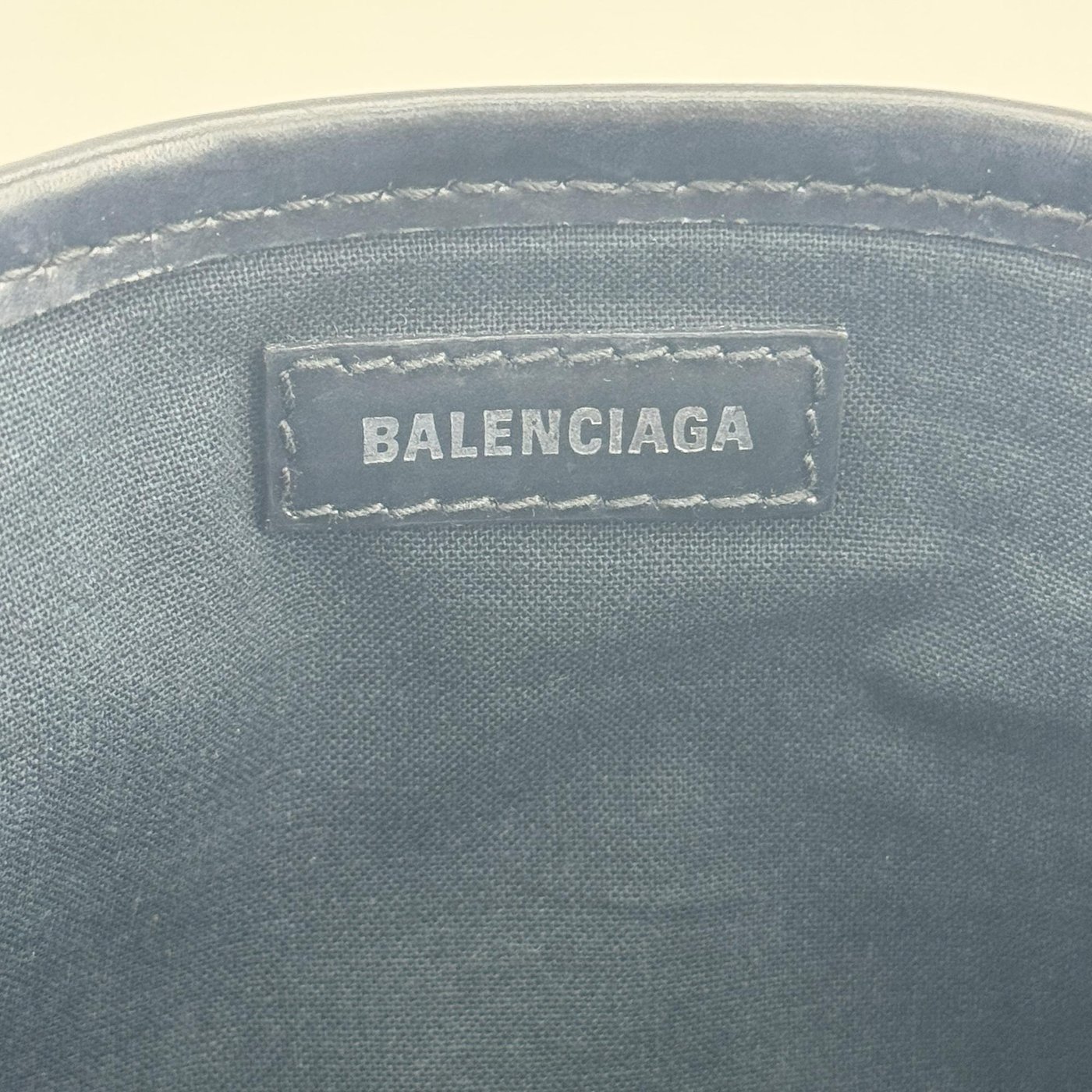 Balenciaga Navy Cabas Canvas with Leather Medium