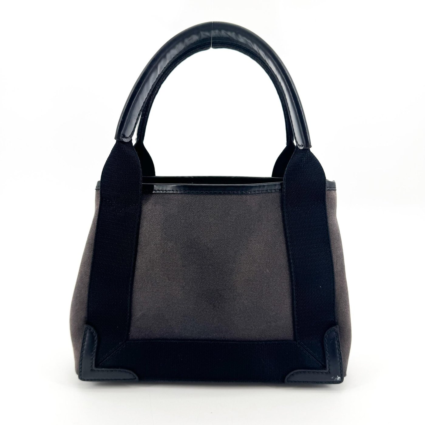 Balenciaga Navy Cabas Canvas with Leather Medium