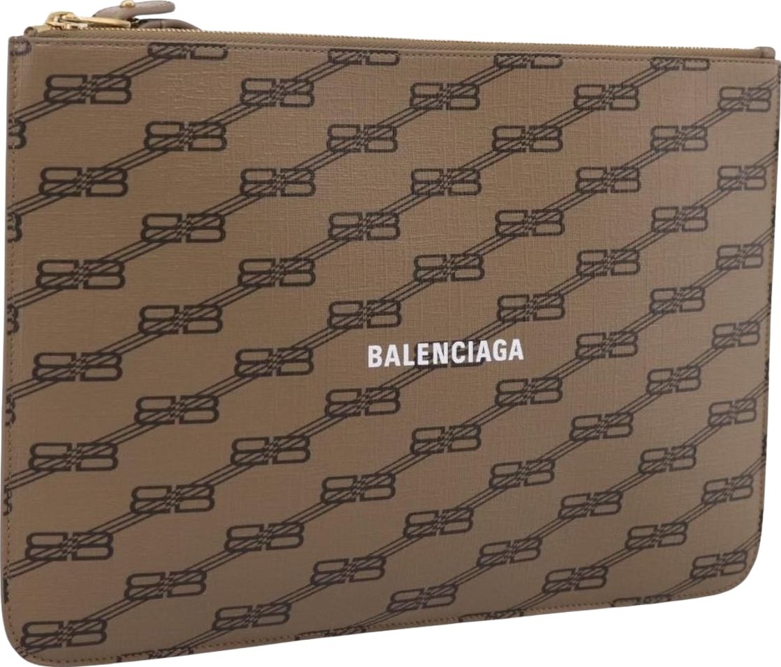 Balenciaga Signature Pouch Monogram PVC Leather Medium