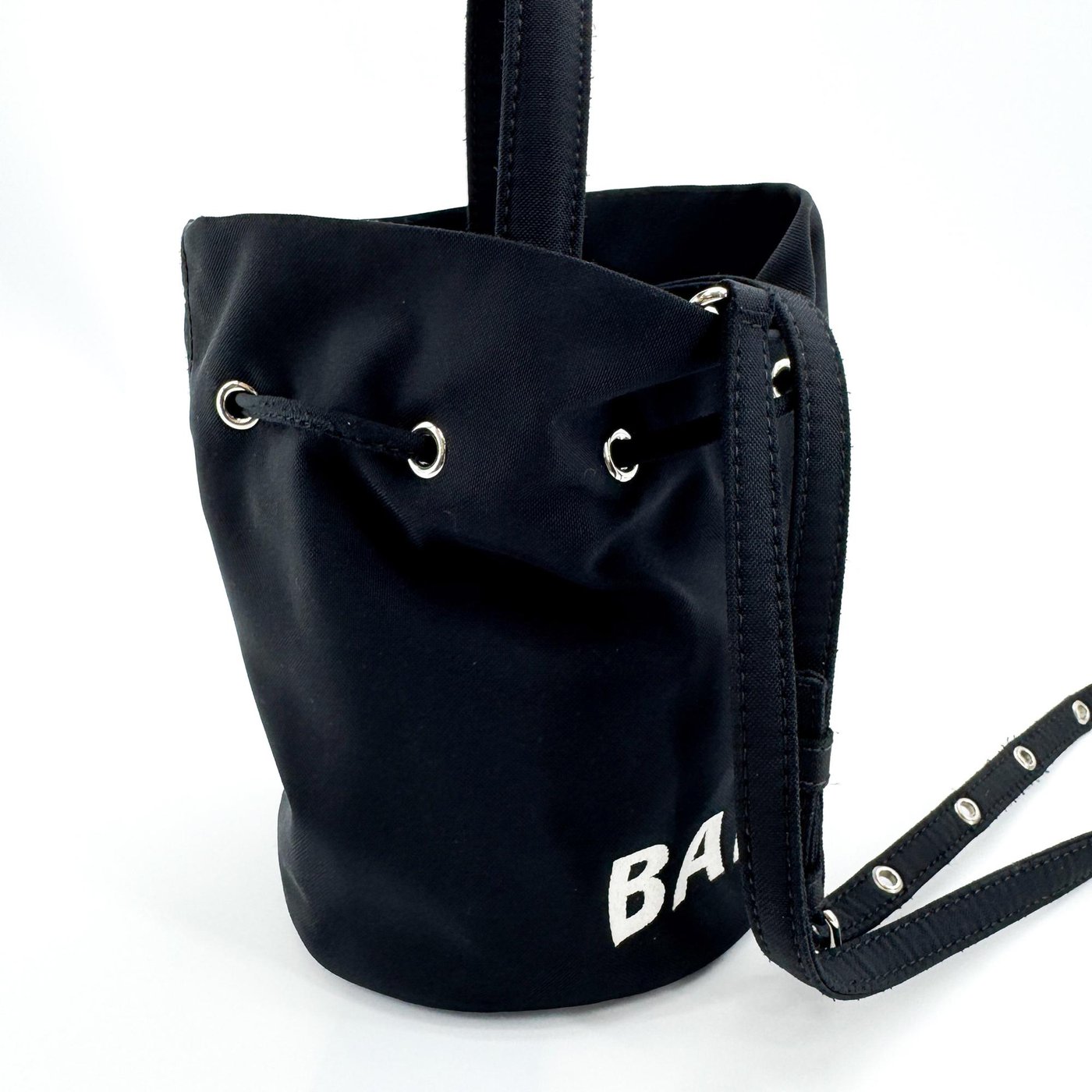Balenciaga Wheel Drawstring Bucket Nylon XS