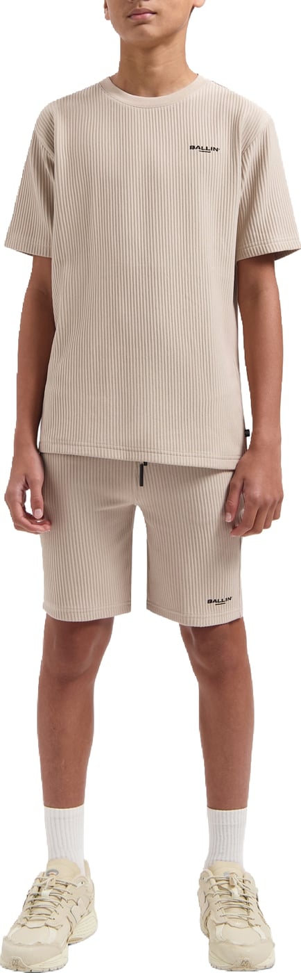 Ballin Kids Vertical Stripes T-shirt 26017144 Taupe 53