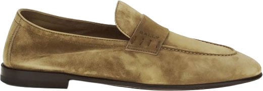 Bally Beige Calf Leather Bos Taurus Slip-On Loafers