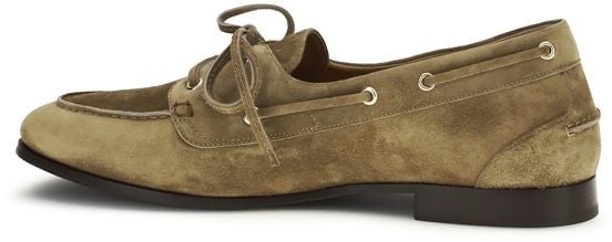 Bally Beige Buffalo Leather Slip-On Loafers