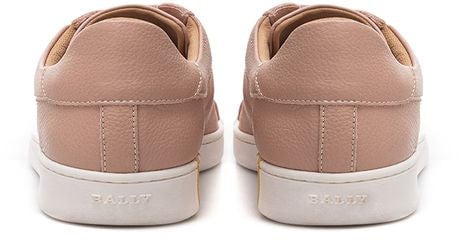 Bally Pink Fabric And Leather Low Top Sneakers
