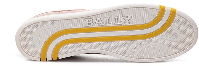 Bally Pink Fabric And Leather Low Top Sneakers