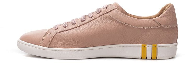 Bally Pink Fabric And Leather Low Top Sneakers
