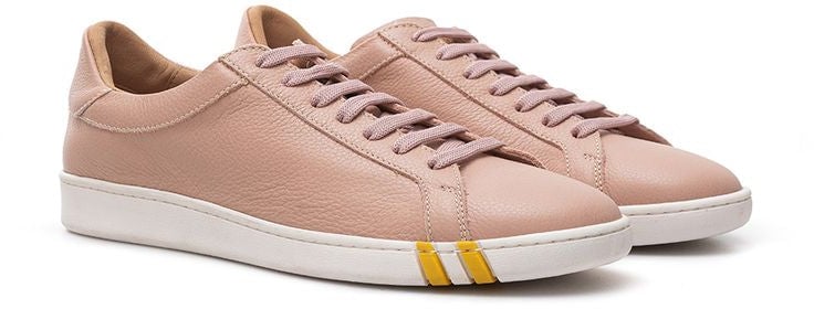 Bally Pink Fabric And Leather Low Top Sneakers