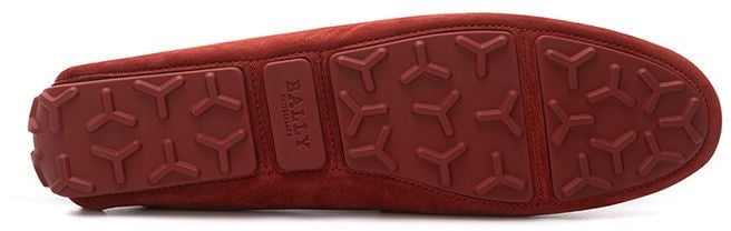 Bally Bordeaux Leather Moccassin
