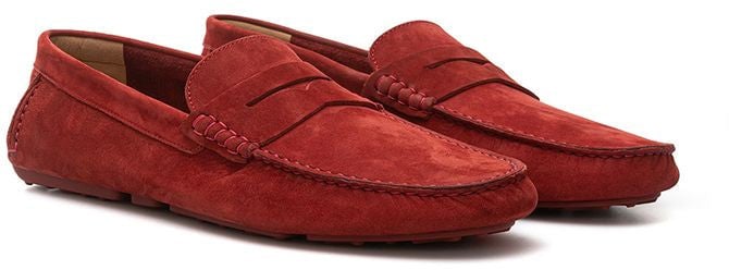 Bally Bordeaux Leather Moccassin