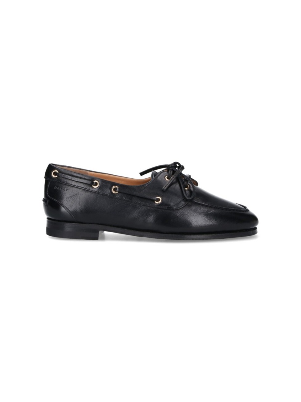 Round Toe Slip-On Moccasins With Tonal Logo Detail