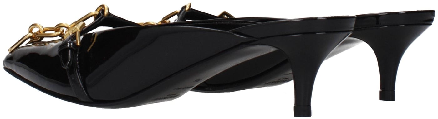 Balmain Black Leather Platform Sandals
