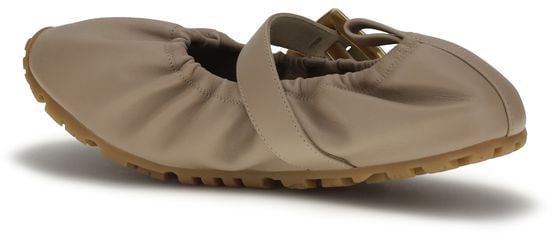 Balmain Beige Lamb Ovis Aries Ballet Flats