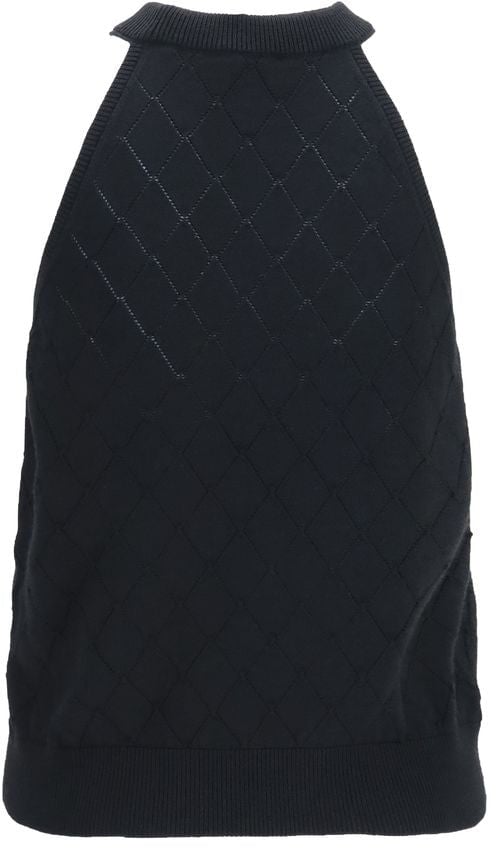 Balmain Black Wool Oves Aries Sleeveles T-Shirt