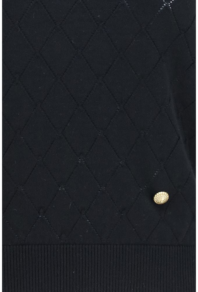 Balmain Black Wool Oves Aries Sleeveles T-Shirt