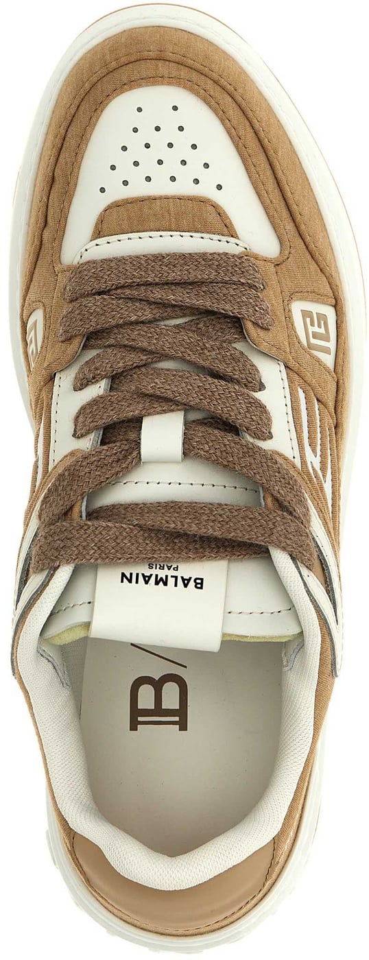 Balmain Beige Polyester Low Top Sneakers