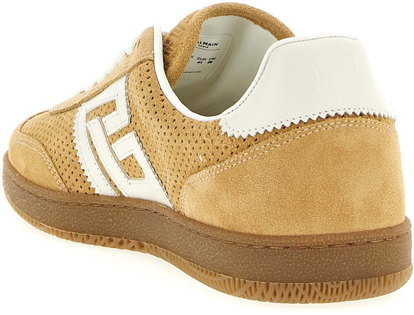 Balmain Beige Calfskin Low Top Sneakers