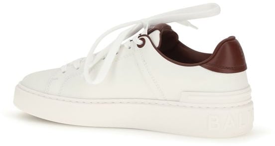 Balmain White Calf Leather Bos Taurus Athletic Sneakers