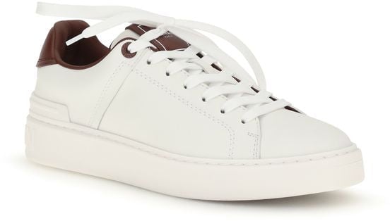 Balmain White Calf Leather Bos Taurus Athletic Sneakers
