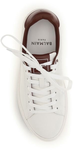 Balmain White Calf Leather Bos Taurus Athletic Sneakers