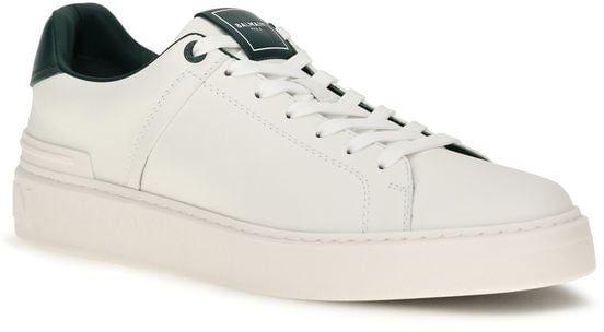 Balmain White Calf Leather Bos Taurus Sneakers