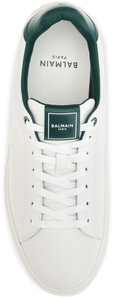 Balmain White Calf Leather Bos Taurus Sneakers