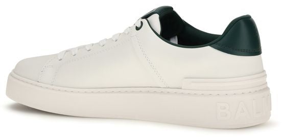 Balmain White Calf Leather Bos Taurus Sneakers