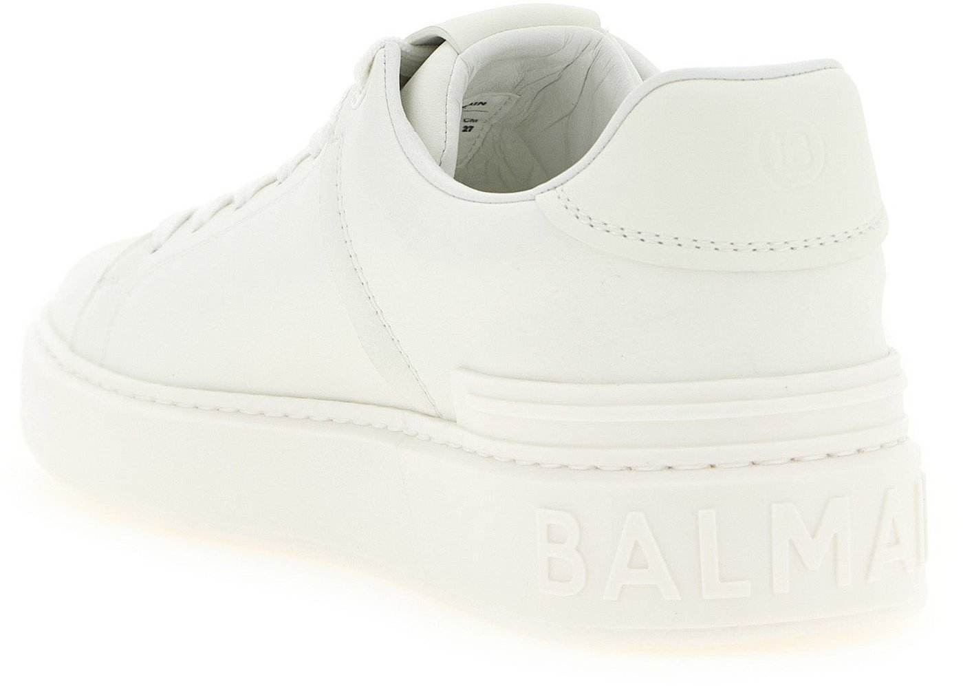 Balmain White Calfskin Low Top Sneakers
