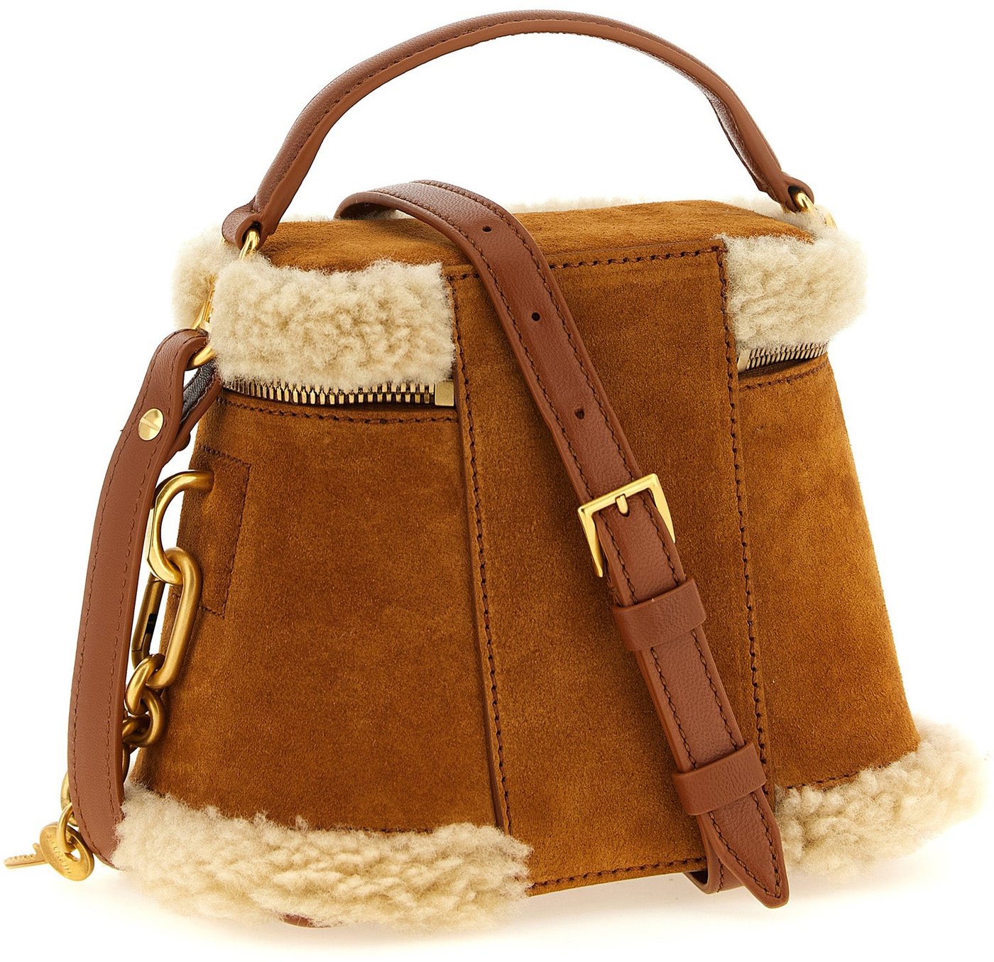 Balmain Brown Calfskin Handbag