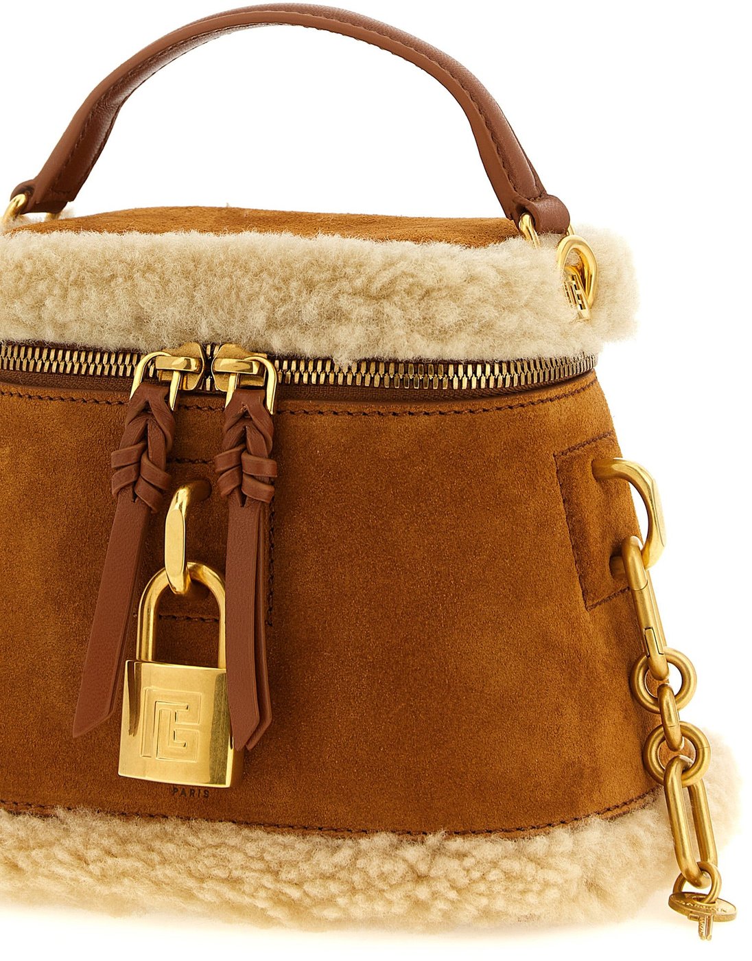 Balmain Brown Calfskin Handbag