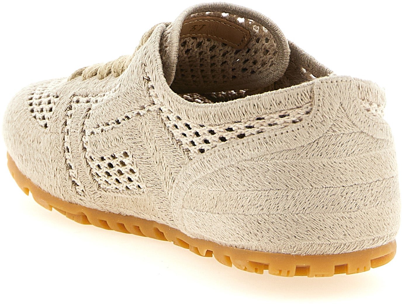 Balmain Beige Cotton Athletic Sneakers
