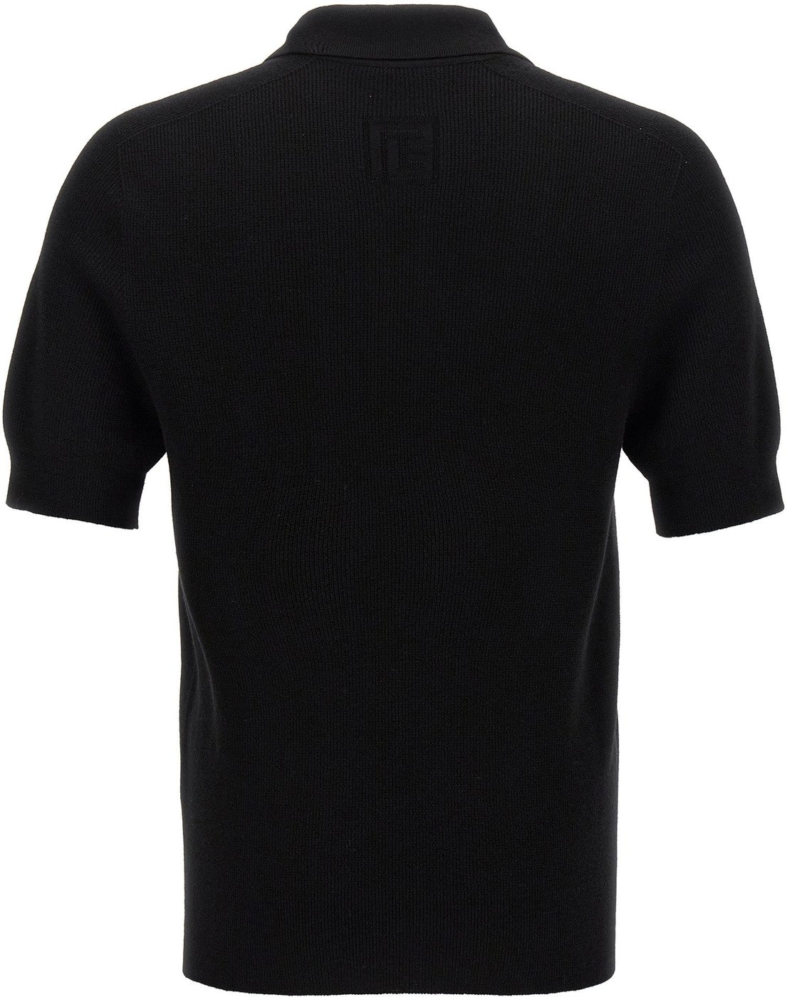 Balmain Black Merino Wool Polo Shirt