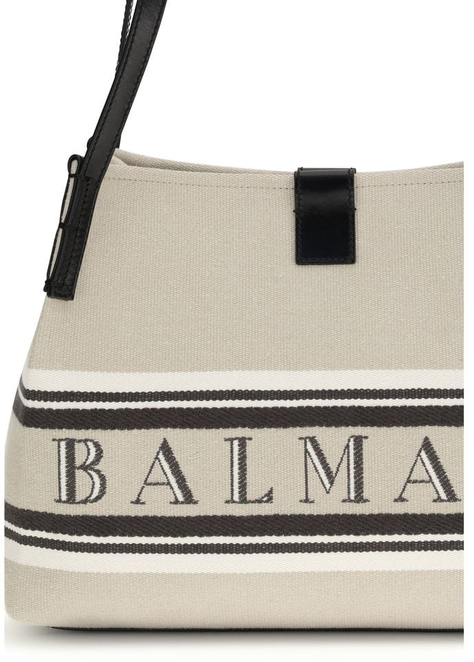 Balmain Beige Cotton Shoulder Bag