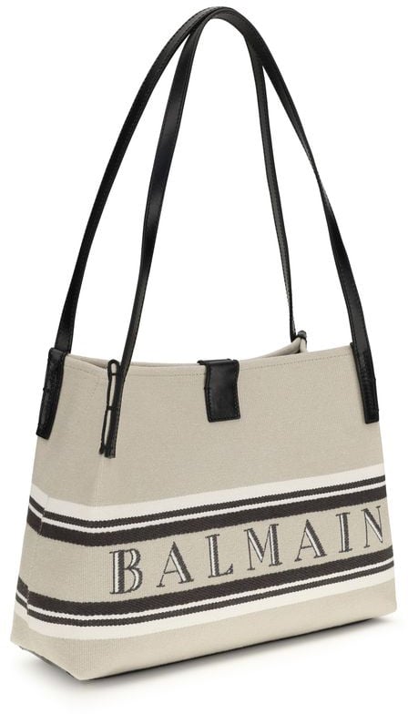 Balmain Beige Cotton Shoulder Bag