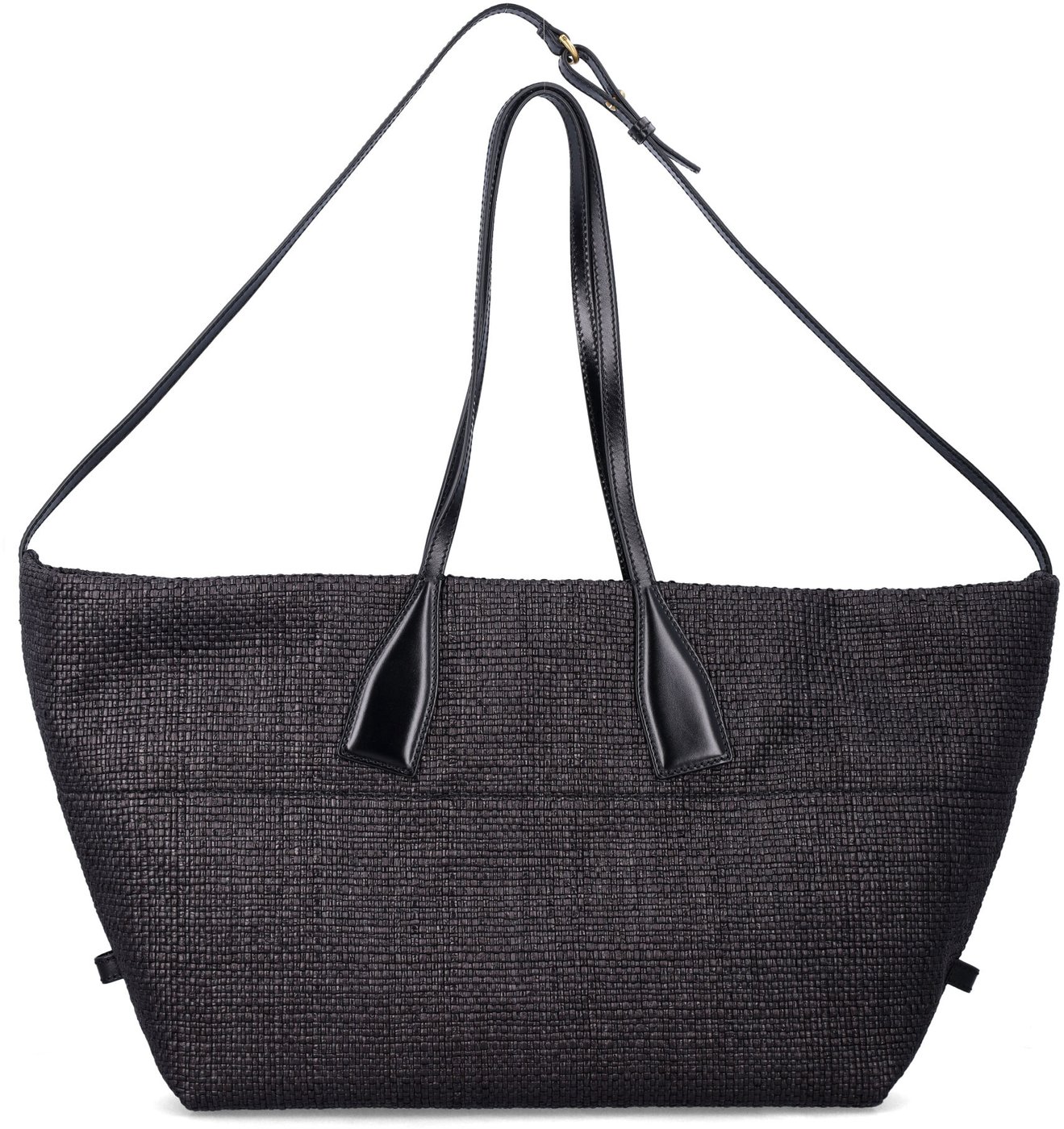 Track Tote Raffia Medium Nero