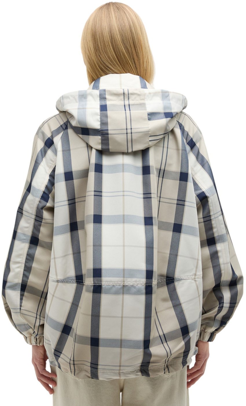 Parka tartan blanc bleu capuche amovible Ballina Barbour Femme LSP0324 NY51