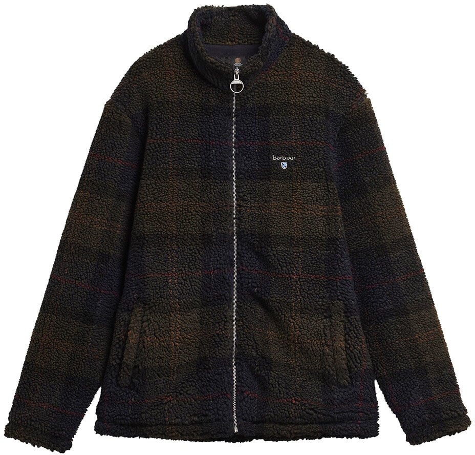 Blouson bouclette Fleece navy vert shadow tartan Barbour Homme MFL 0187 TN43