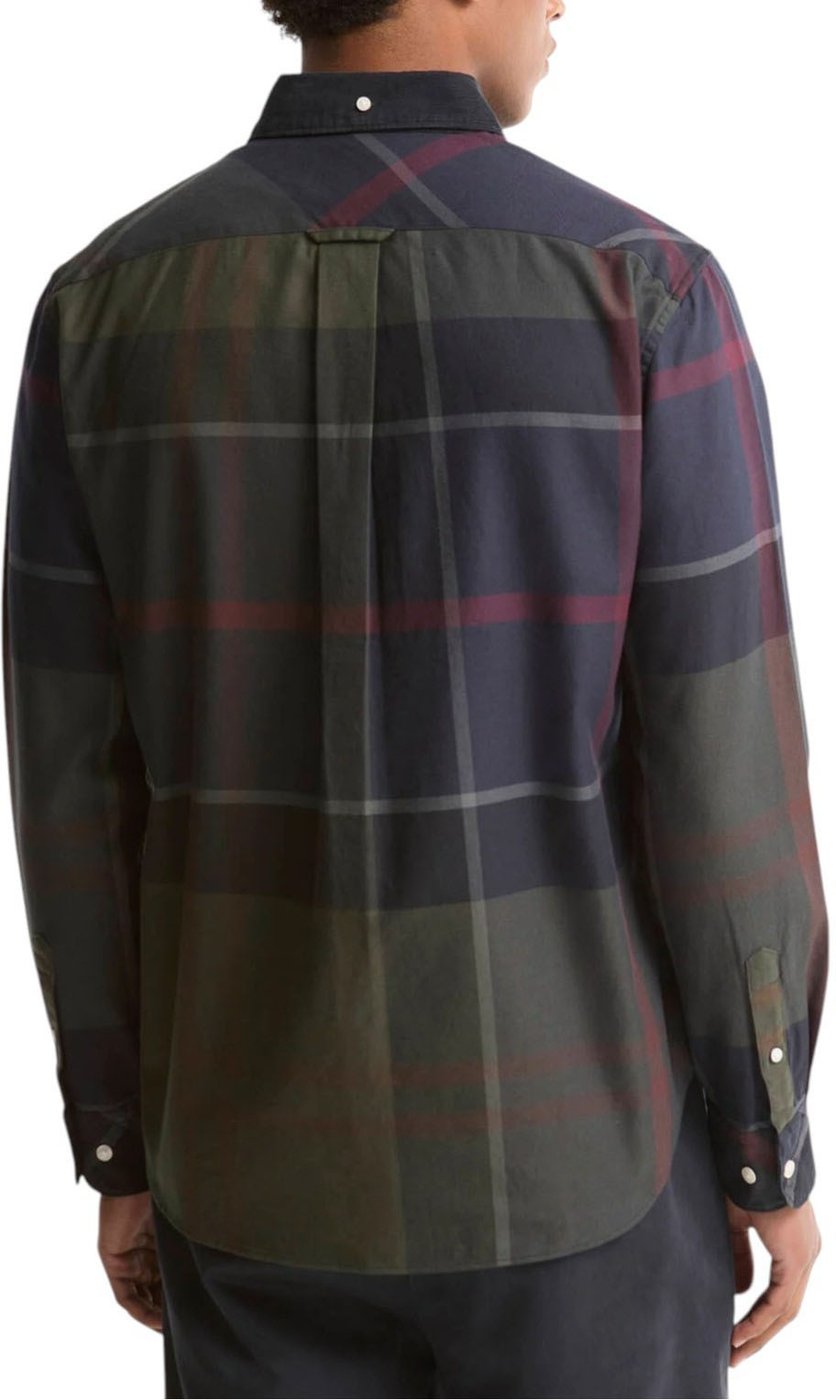 Chemise tartan shadow navy vert col velours Dunon Barbour homme MSH 5901 TN43