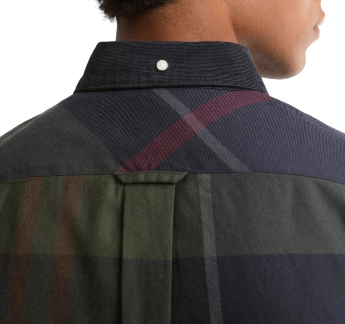 Chemise tartan shadow navy vert col velours Dunon Barbour homme MSH 5901 TN43