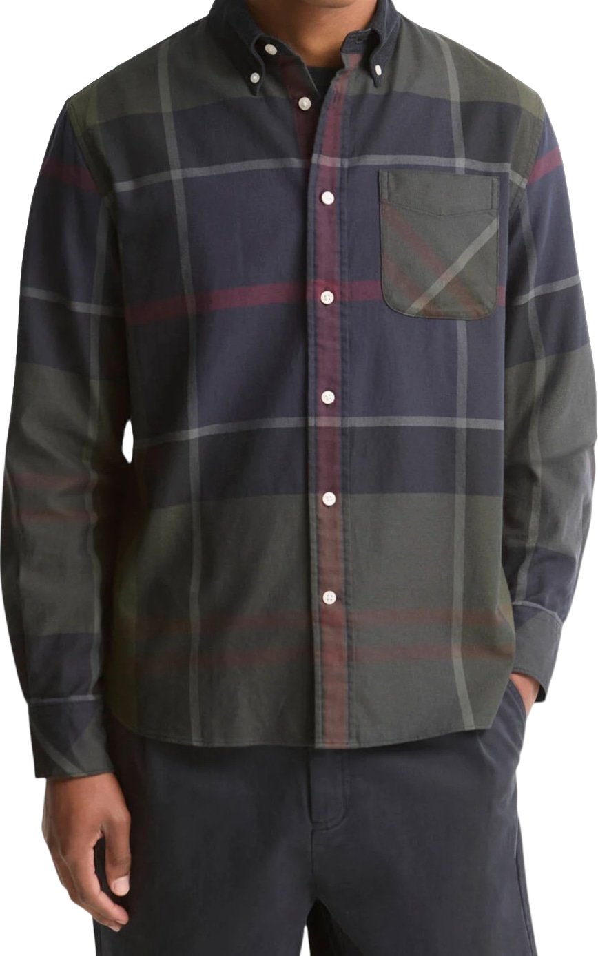 Chemise tartan shadow navy vert col velours Dunon Barbour homme MSH 5901 TN43