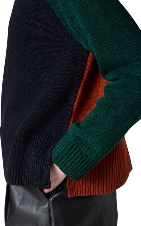 Pull Paul Smith patch vert bleu rouille Baya poignet Barbour femme LKN 1865 NY73 W1R-L1865-WNY73-49