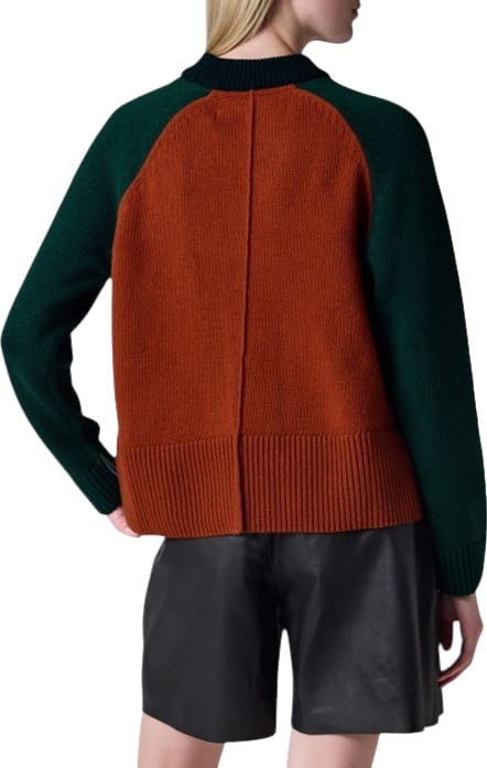 Pull Paul Smith patch vert bleu rouille Baya poignet Barbour femme LKN 1865 NY73 W1R-L1865-WNY73-49