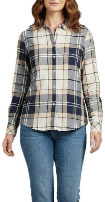 Chemise tartan écru bleu Bredon Barbour Femme LSH 1353 TN26