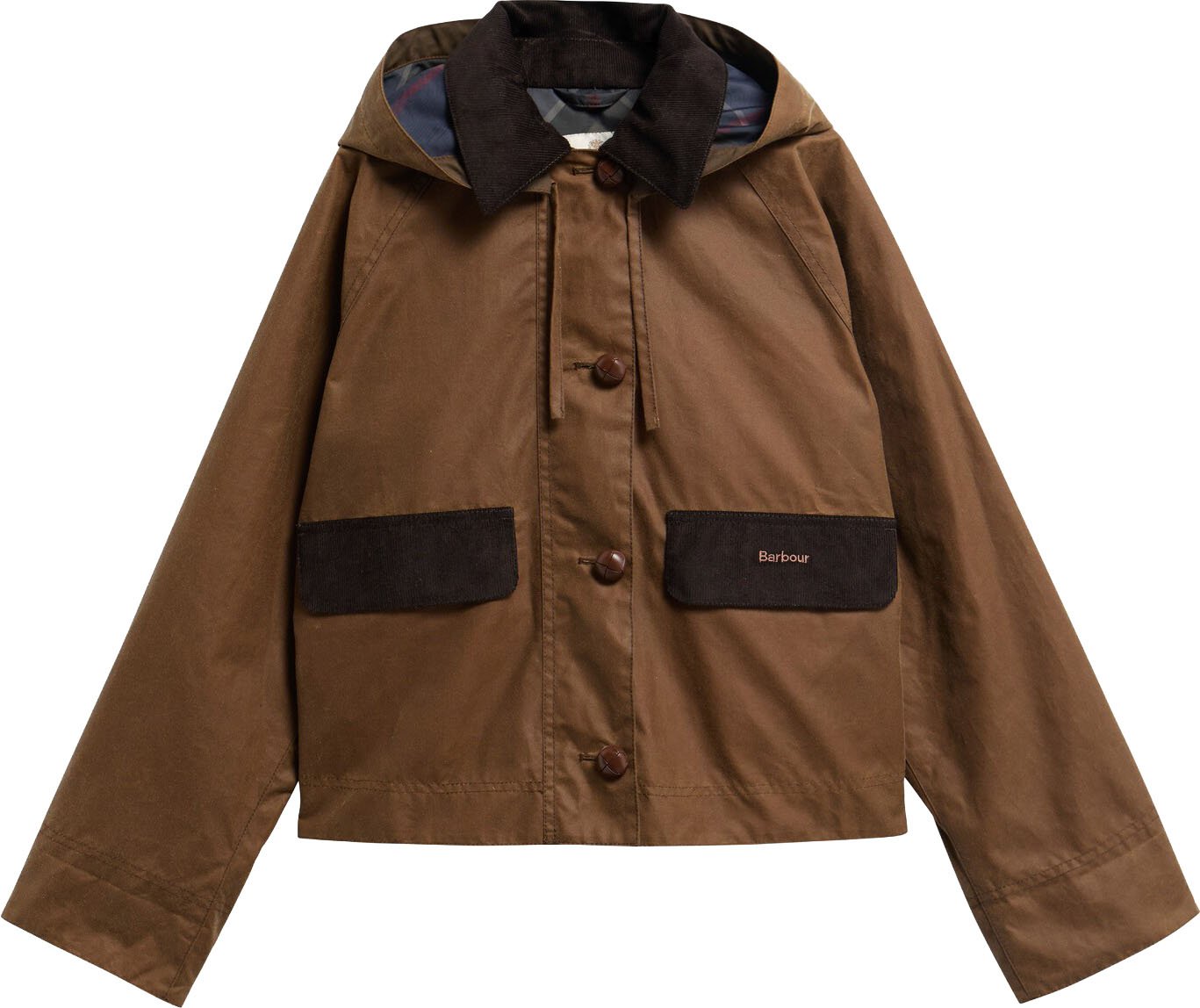 Veste Adima courte capuche amovible beige Tan Barbour Femme LWX 1587 TA51