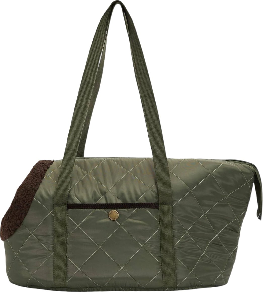 Sac matelassé Dog vert moumoute brun Barbour Dog DAC 0140 OL74 pour chiens