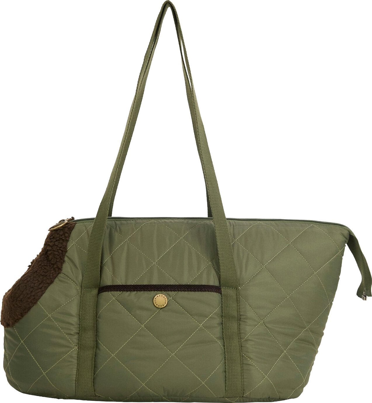 Sac matelassé Dog vert moumoute brun Barbour Dog DAC 0140 OL74 pour chiens
